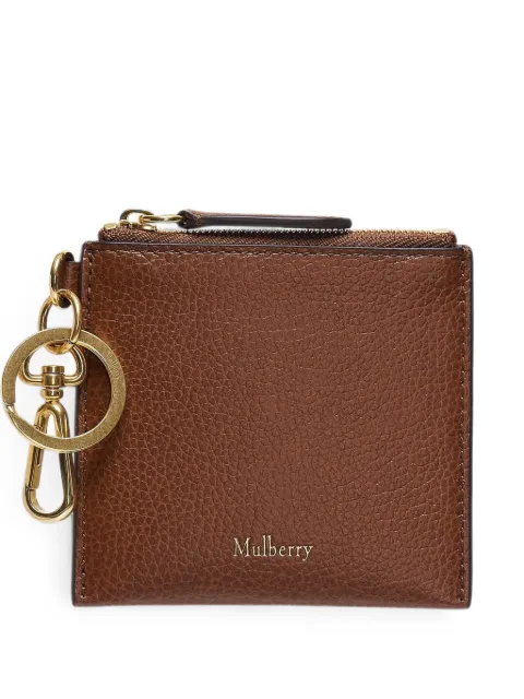 Mulberry grained leather card holder