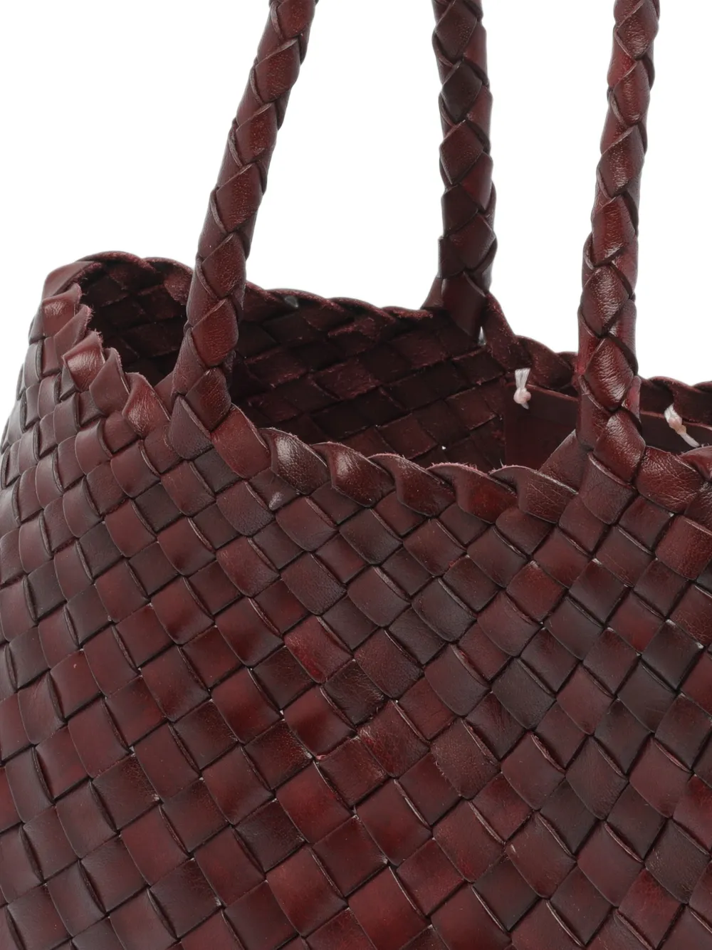 DRAGON DIFFUSION Kleine Santa Croce geweven leren shopper Rood
