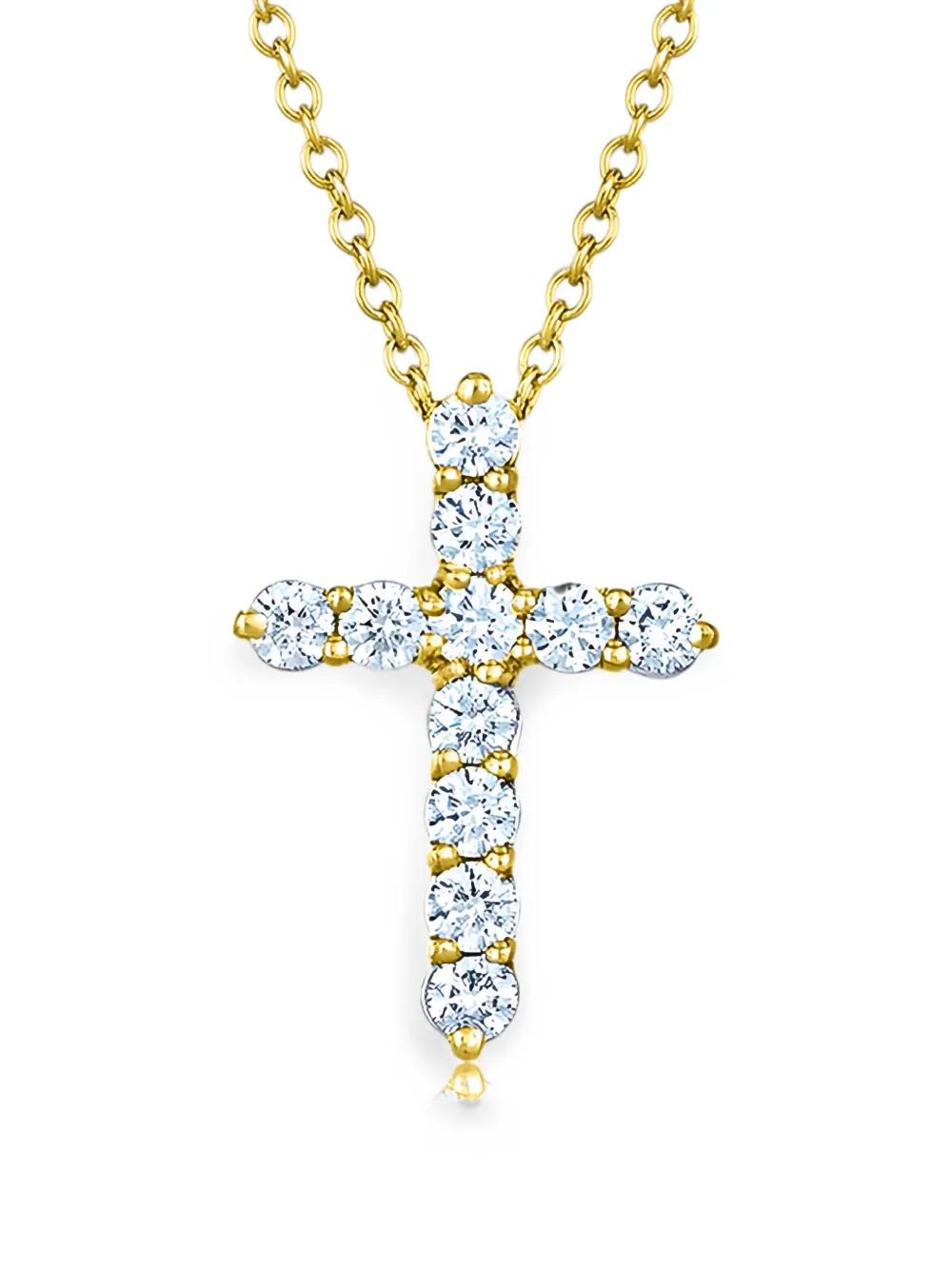 Kwiat Mini Cross Diamond Cross Necklace In 골드 톤