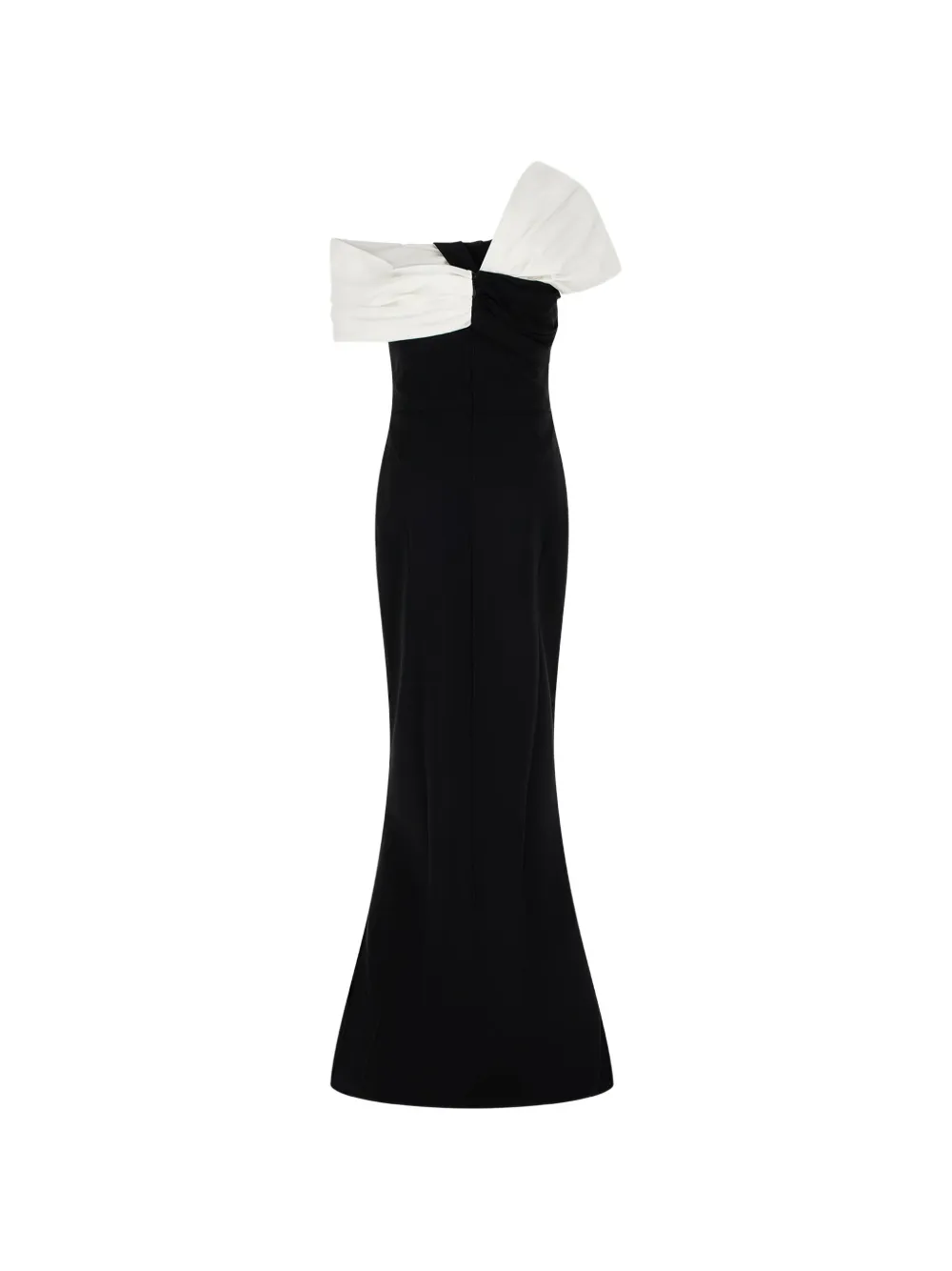 CHIARA BONI La Petite Robe Vezia tweekleurige jurk met gedrapeerd detail Zwart
