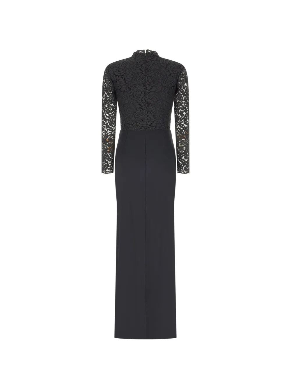 CHIARA BONI La Petite Robe Maxi-jurk met kanten vlakken en ruches Zwart