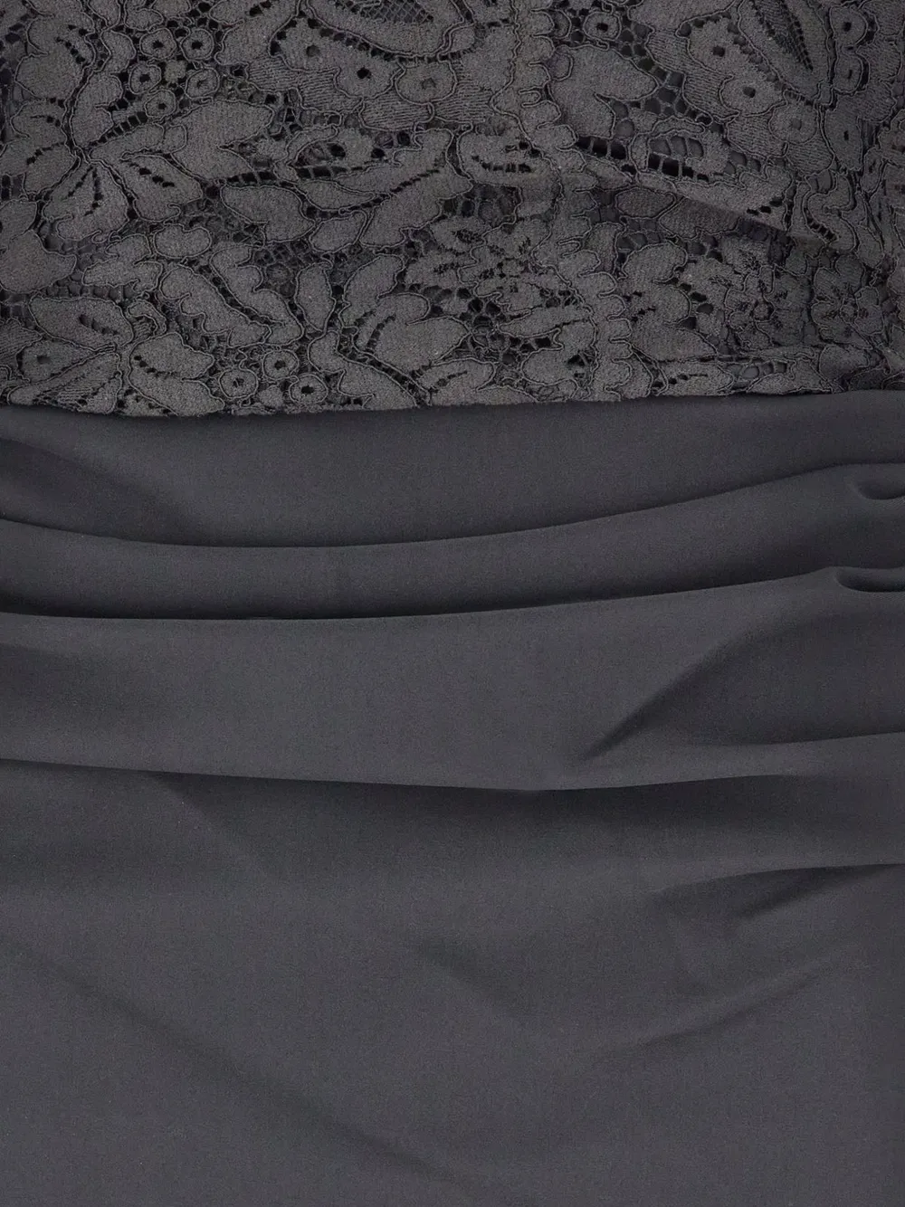CHIARA BONI La Petite Robe Maxi-jurk met kanten vlakken en ruches Zwart