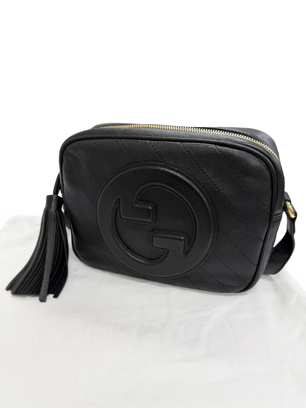 Gucci Pre-Owned 2016-2026 kleine Blondie kalfsleren crossbodytas Zwart