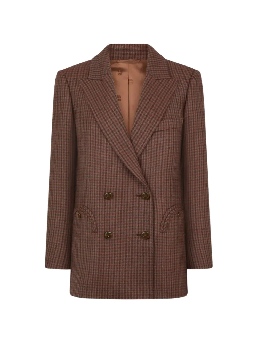 Blazé Milano check-pattern double-breasted jacket - Braun