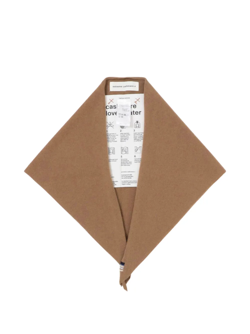extreme cashmere n°35 triangular-shape bandana - Braun