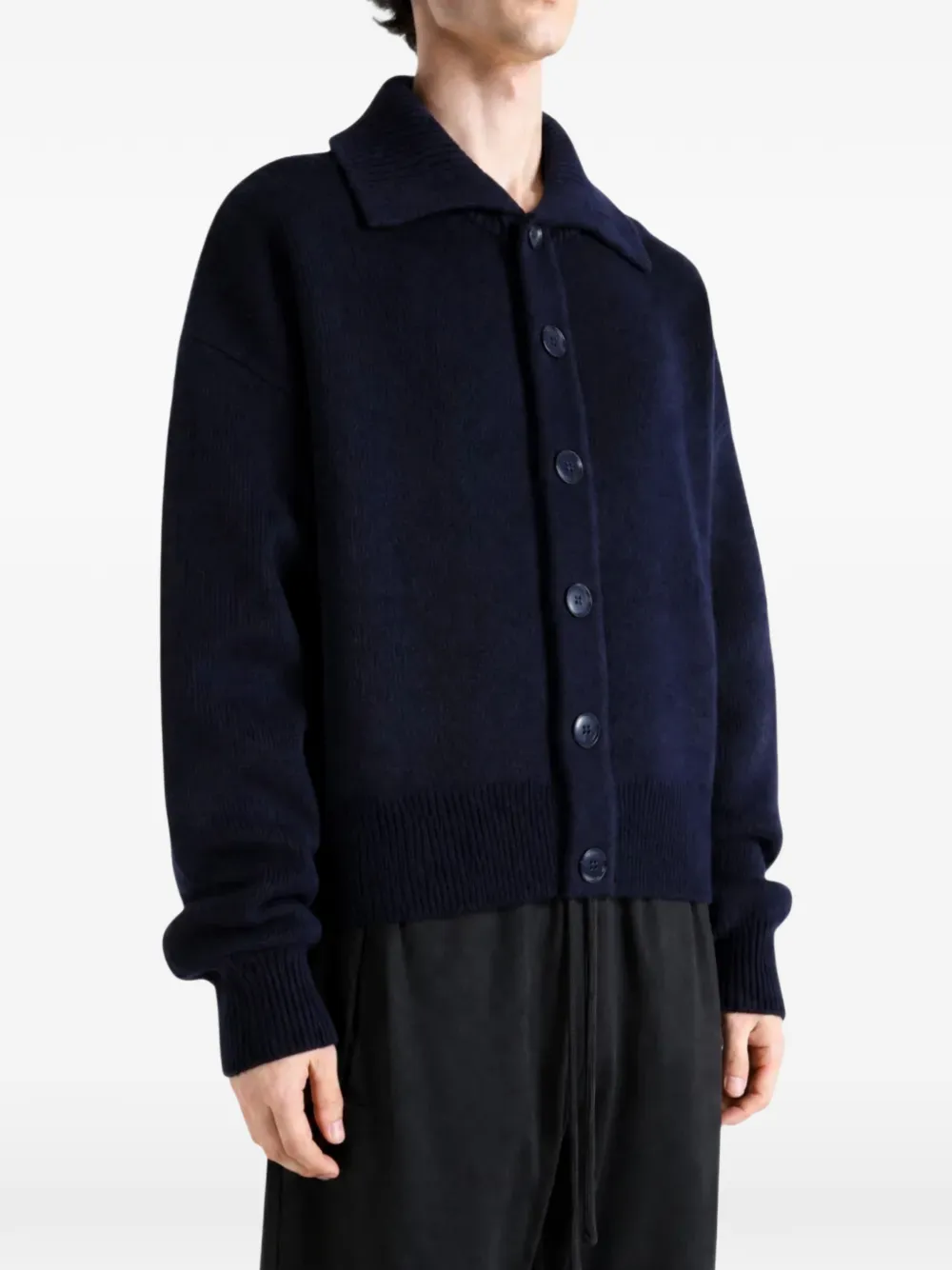 extreme cashmere N°377 vest met hoge hals Blauw