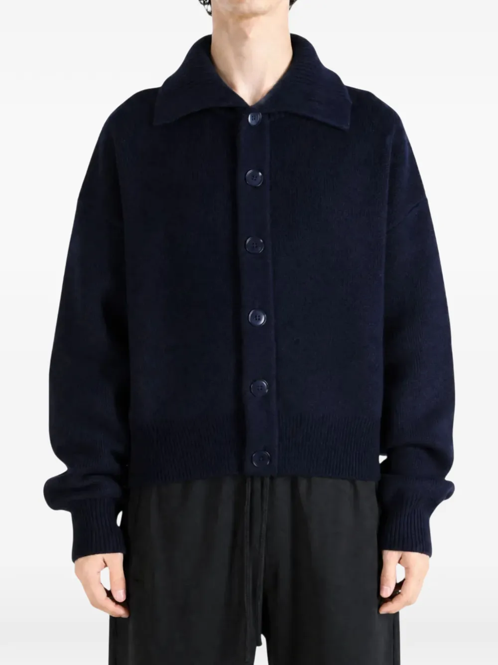 extreme cashmere N°377 vest met hoge hals Blauw