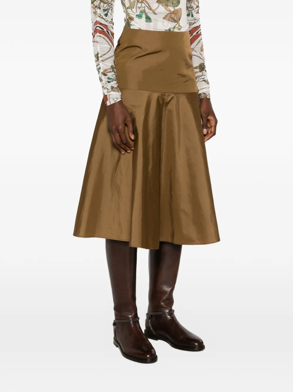 Dorothee Schumacher High waist midi-rok met A-lijn Groen