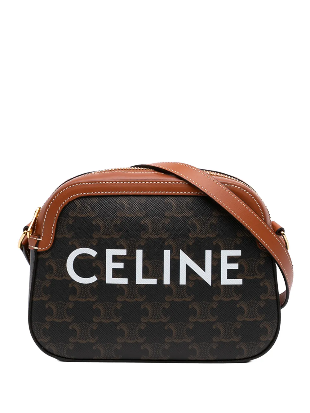 Celine Pre-Owned 2020 Small Triomphe Coated Canvas Logo Camera Bag crossbody bag - Marrone