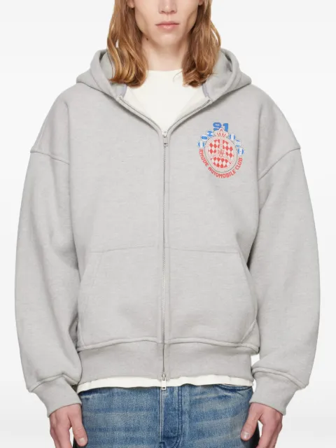 RHUDE Automobile Club logo-print zip-up hoodie