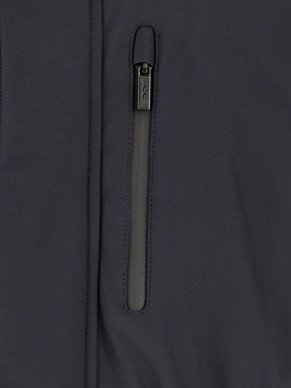 Corneliani high-neck zip-up coat Blauw