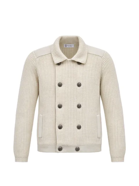 Brunello Cucinelli double-breasted ribbed-knit cardigan