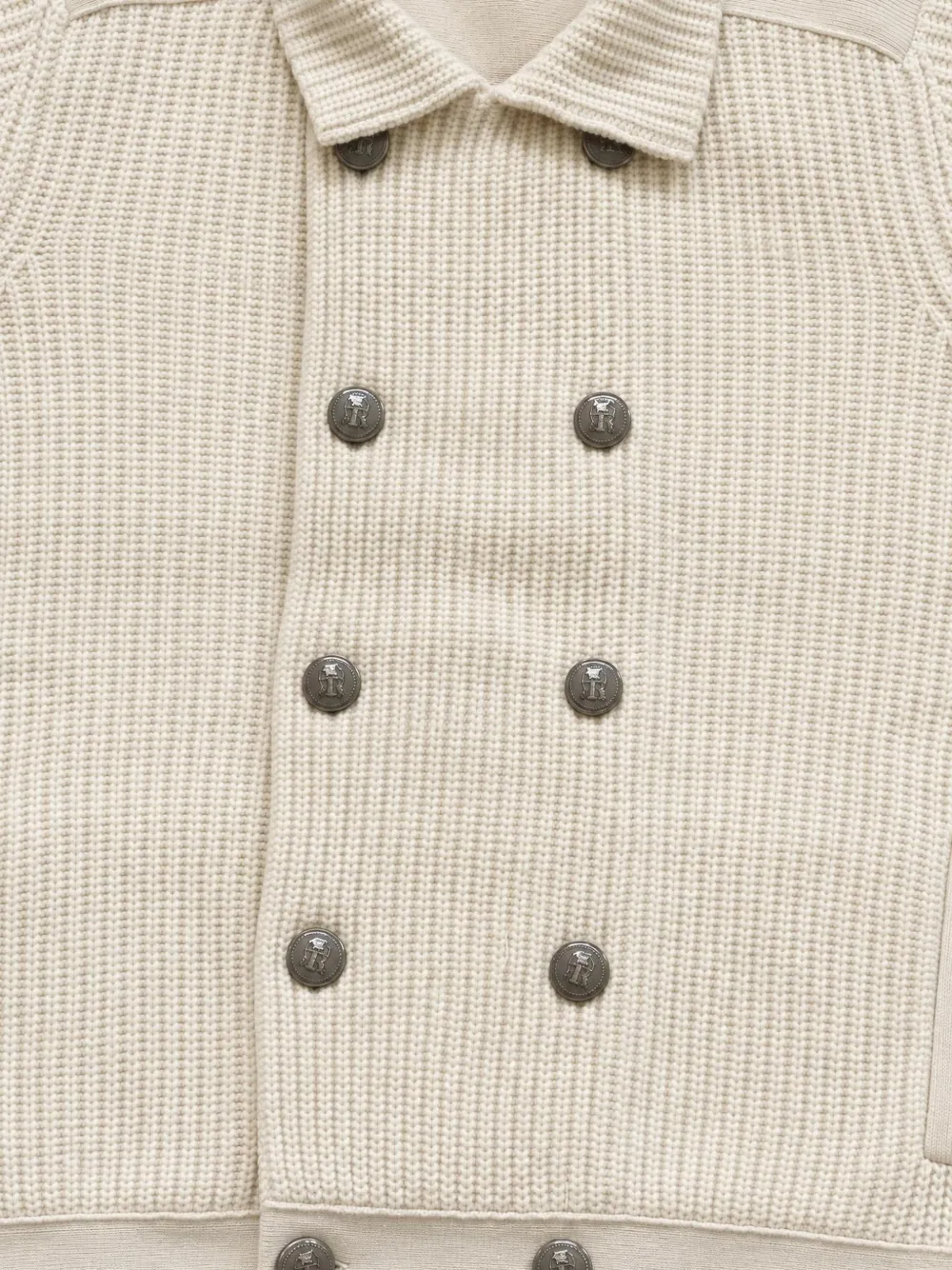 Brunello Cucinelli Vest met dubbele rij knopen Beige