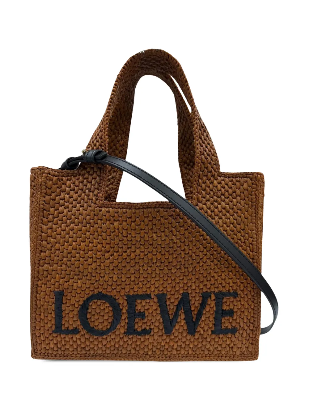 Loewe Pre-Owned 2023-2026 Small Raffia Font Tote satchel - Marrone