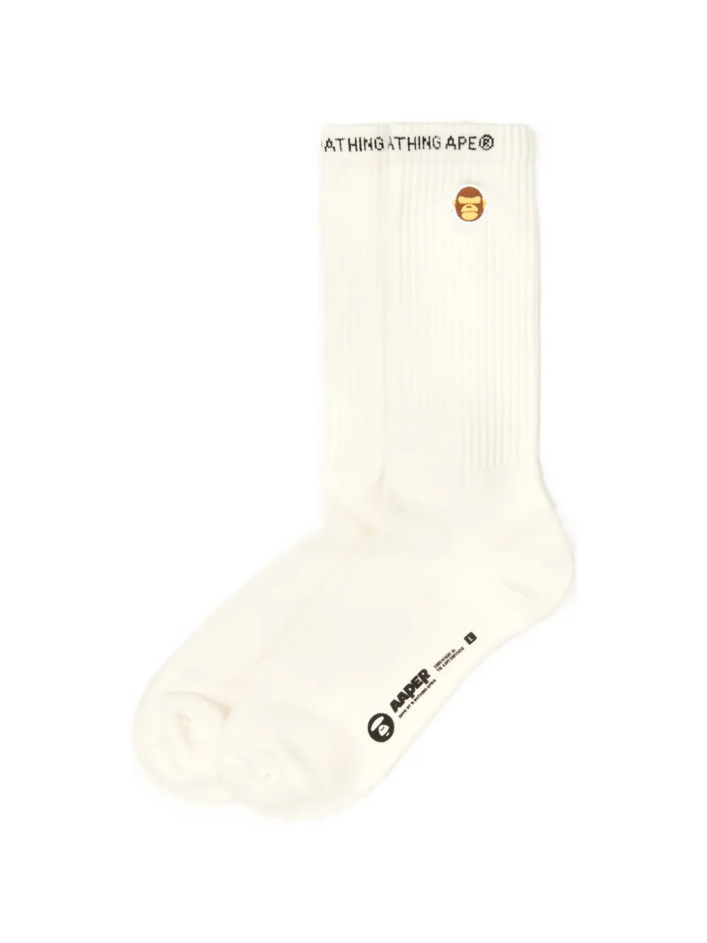 Aape By A Bathing Ape Ribbed Socks In Neutral