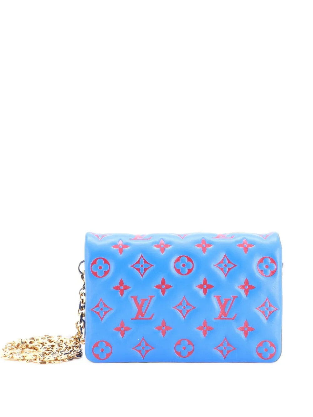 Louis Vuitton Pre-Owned Coussin Pochette Monogram Embossed Lambskin crossbody bag - Blau