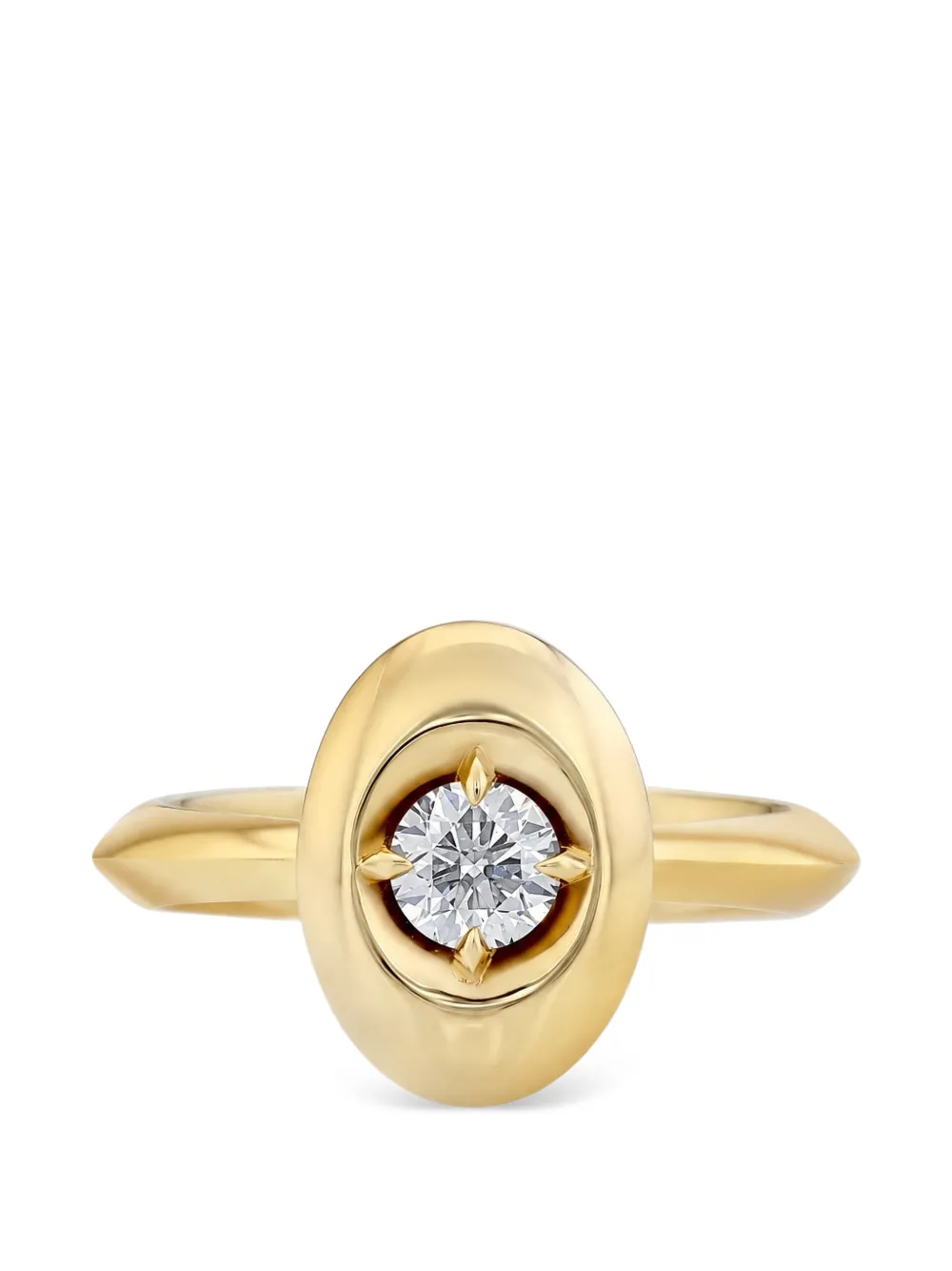 Lizzie Mandler Fine Jewelry Anello ovale con diamanti - Oro