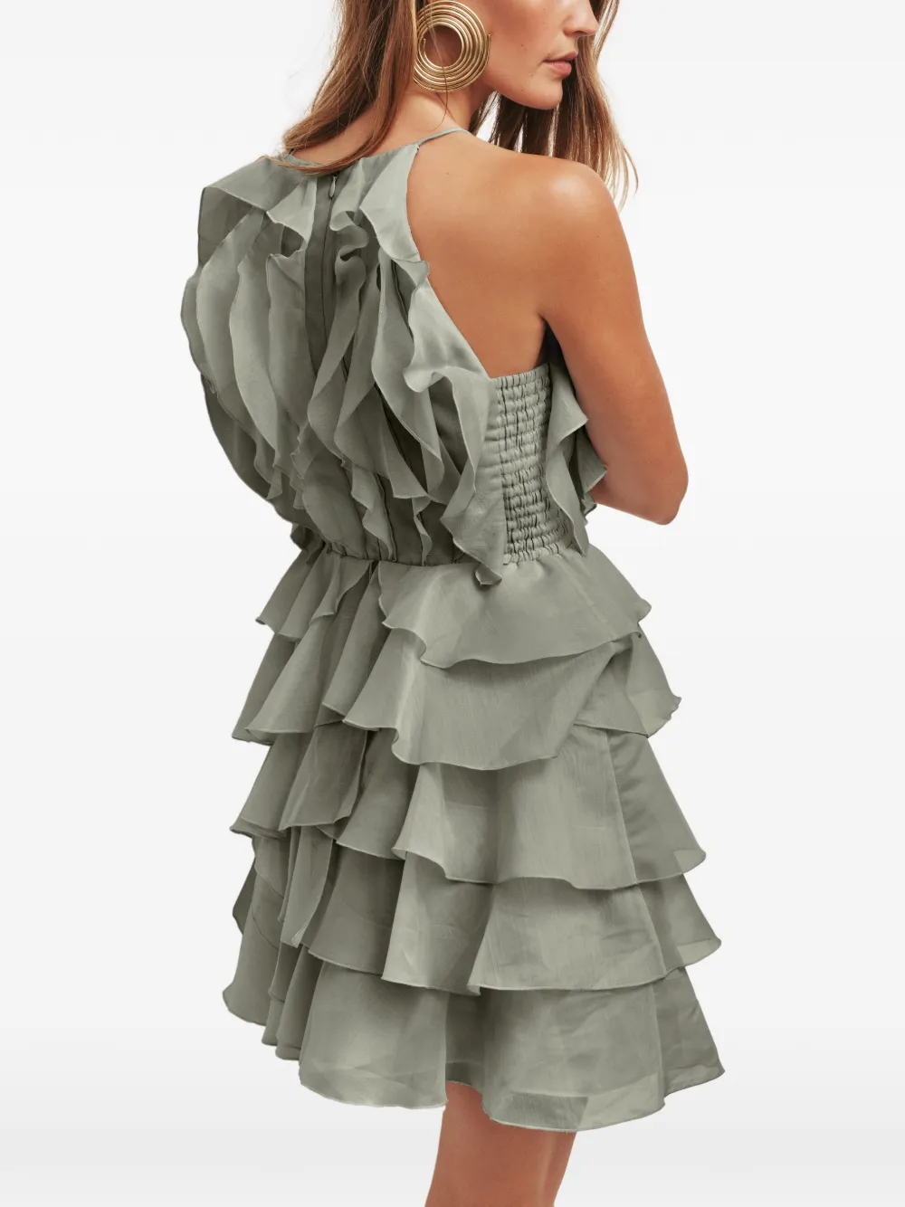 Aje Cleo mini-jurk met ruches Groen