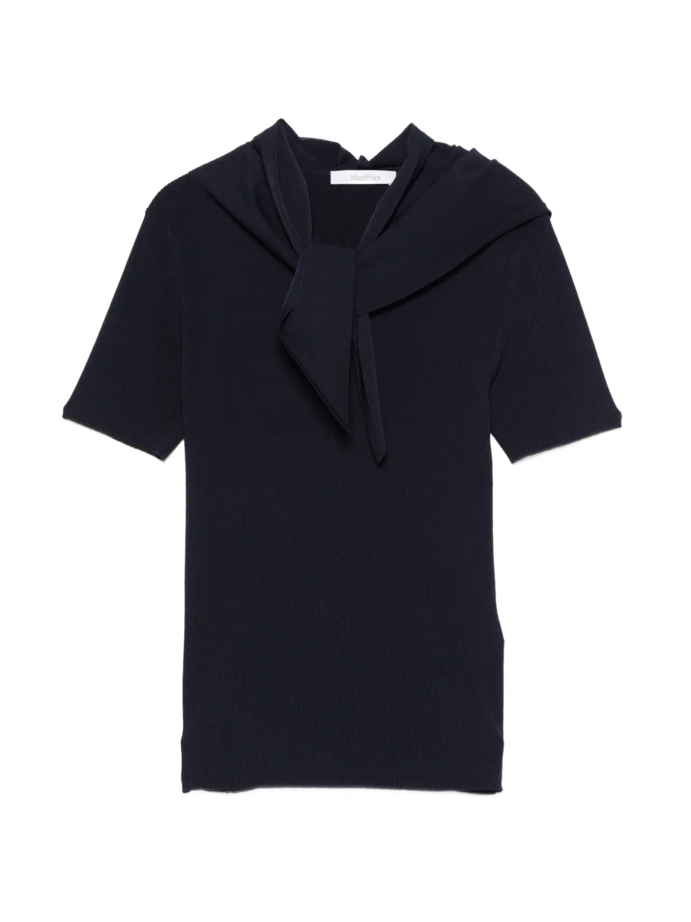 Max Mara Viscose crêpe trui met sjaaldetail Beige