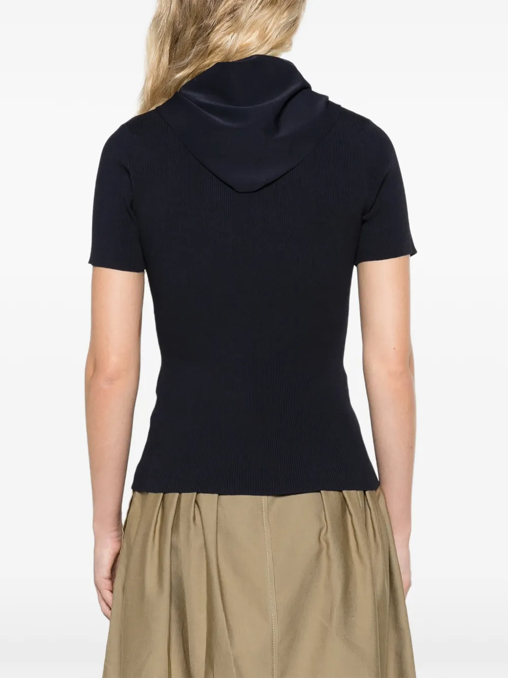 Max Mara Viscose crêpe trui met sjaaldetail Beige