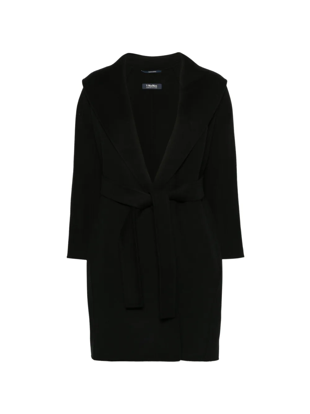 Max Mara double-faced wool robe coat - black - Nero