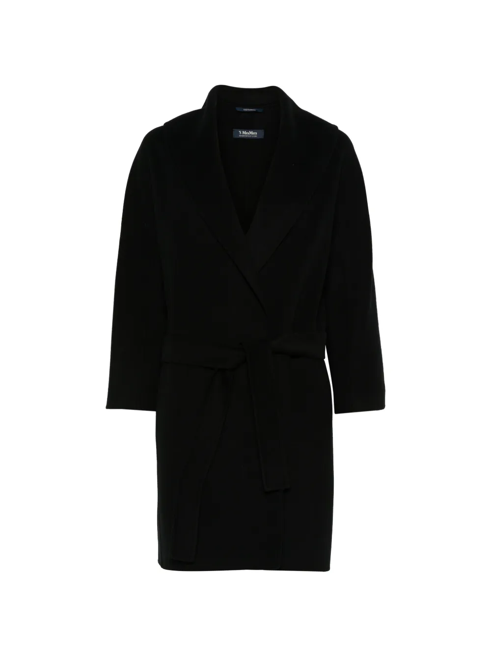 Max Mara double-faced wool robe coat Zwart