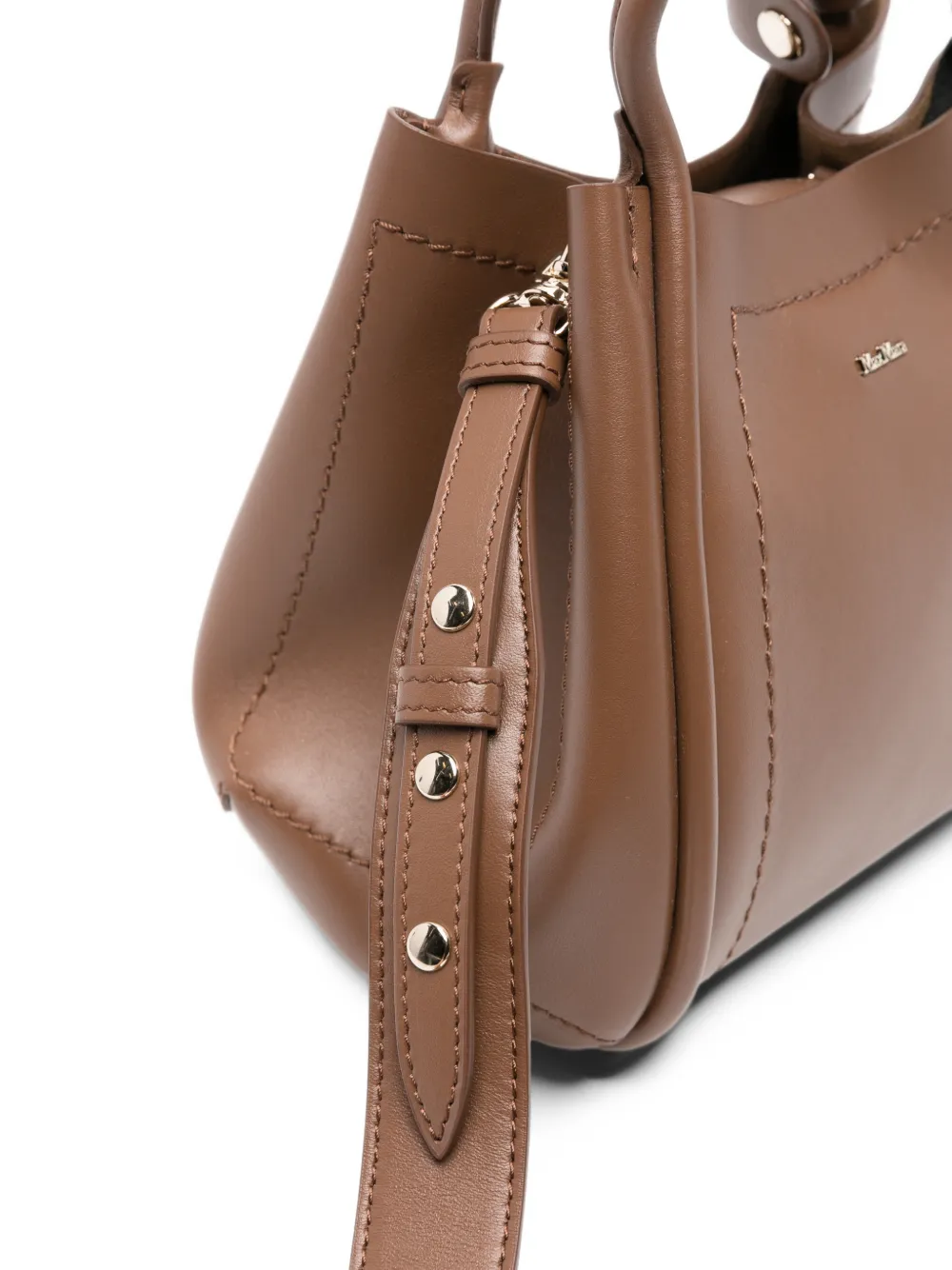 Max Mara extra-small leather Marine bag Bruin