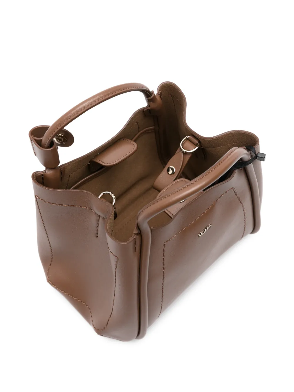Max Mara extra-small leather Marine bag Bruin