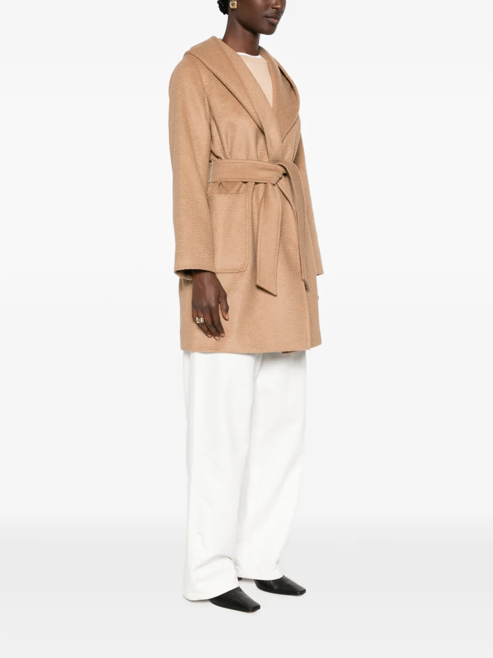 Max Mara Mantel met ceintuur Bruin