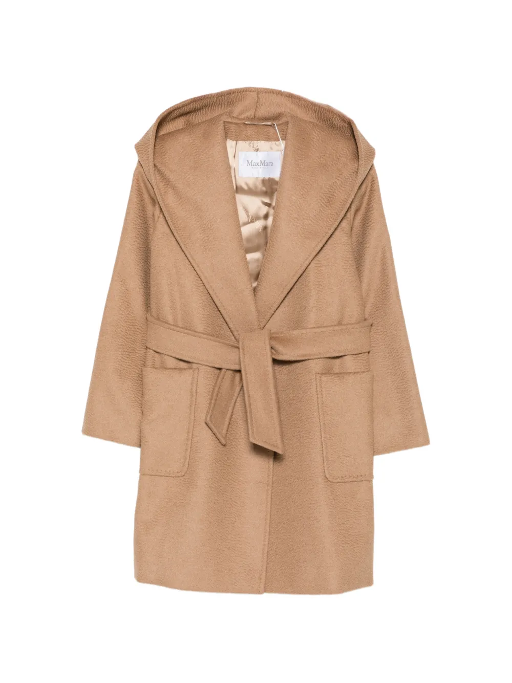Max Mara hooded belted coat - Marrone