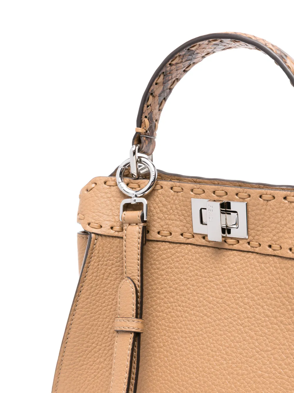 FENDI Peekaboo mini tote bag Beige