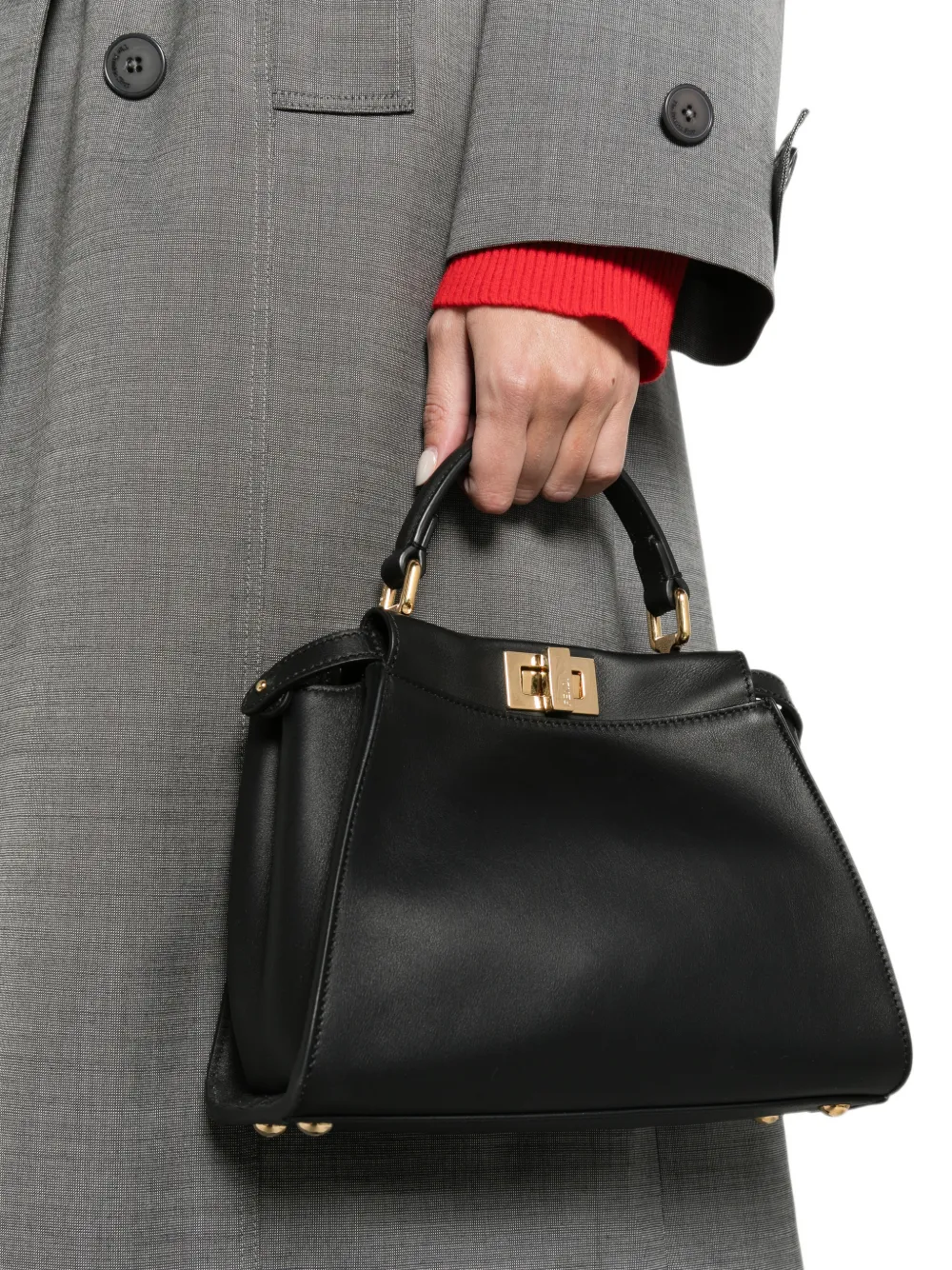 FENDI Peekaboo mini tote bag Zwart