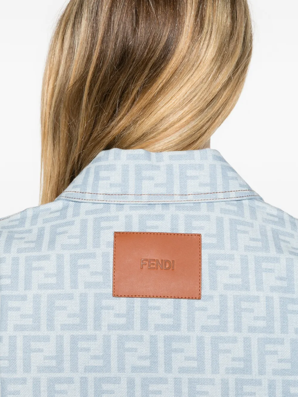 FENDI light-blue FF denim jacket Blauw