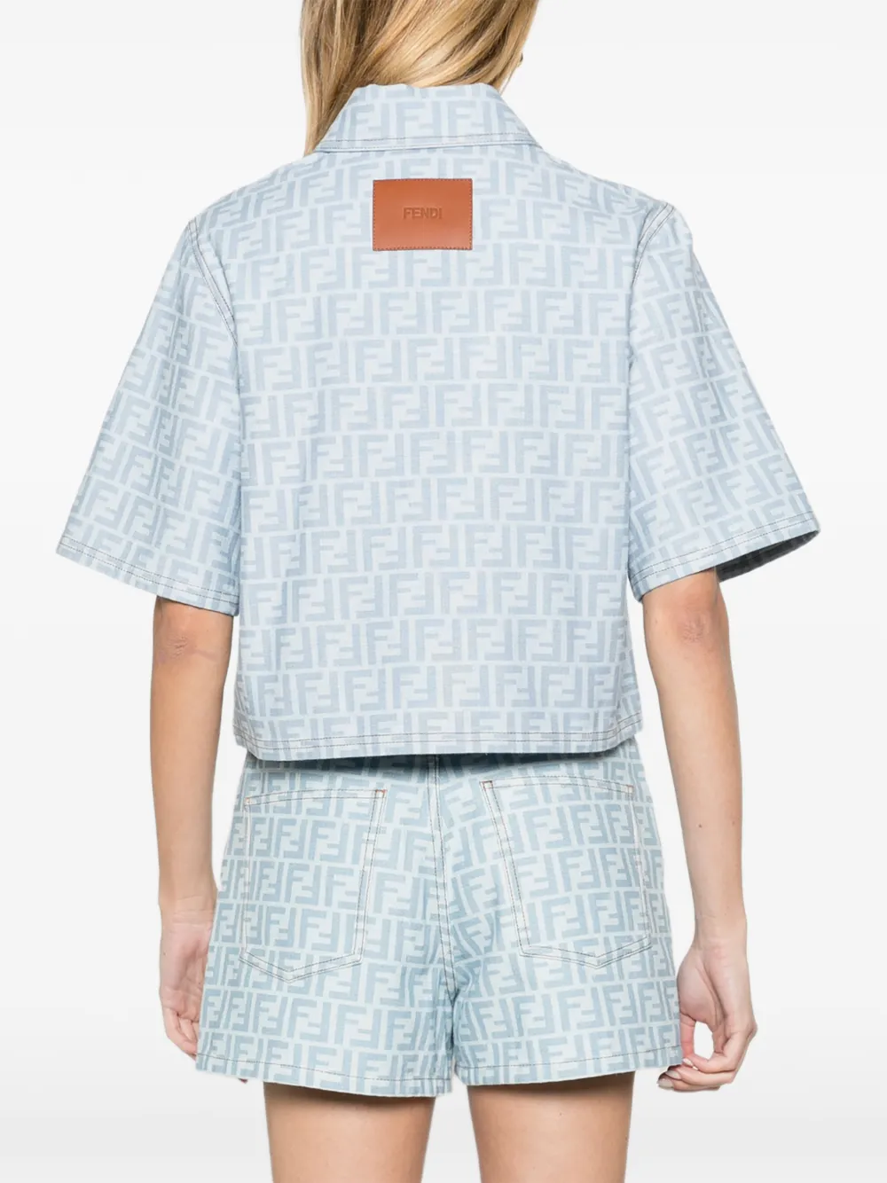 FENDI light-blue FF denim jacket Blauw