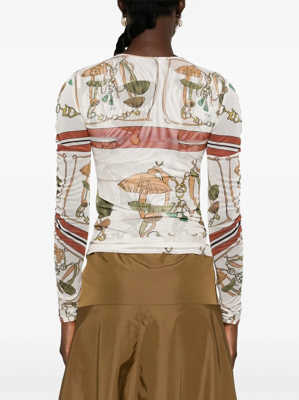 Dorothee Schumacher Wild Funghi mesh T-shirt Beige