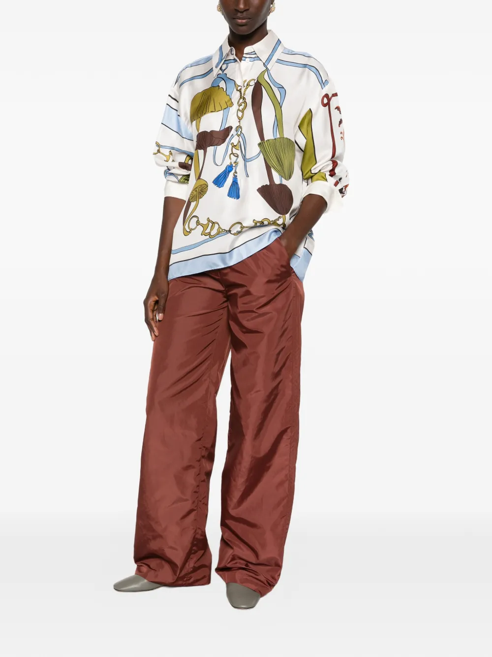 Dorothee Schumacher Cosmic Funghi blouse met grafische print Wit