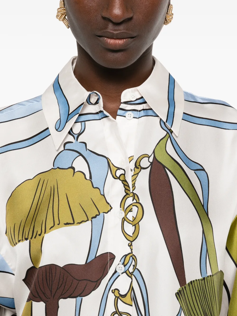 Dorothee Schumacher Cosmic Funghi blouse met grafische print Wit