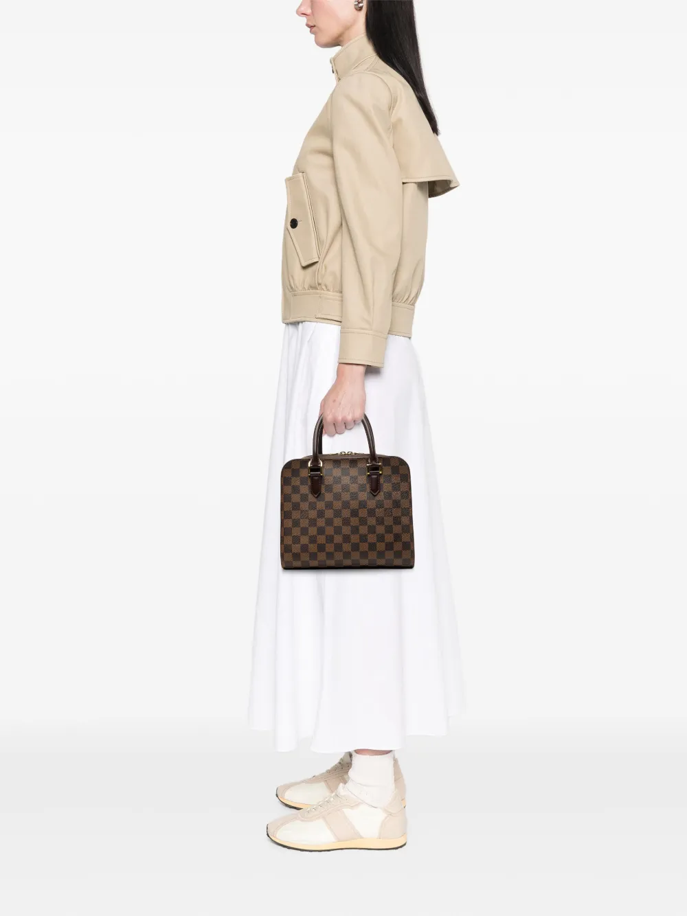 Louis Vuitton Pre-Owned 2001 pre-owned Damier Ebene Triana handtas Bruin
