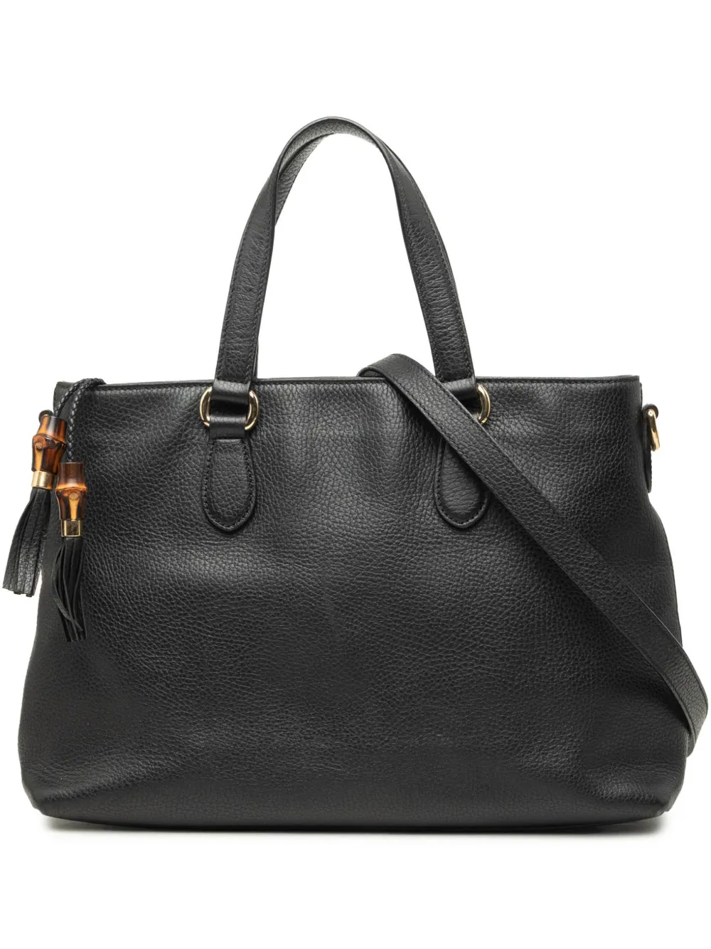 Gucci Pre-Owned 2016-2026 Calfskin Bamboo Tassel satchel - Nero