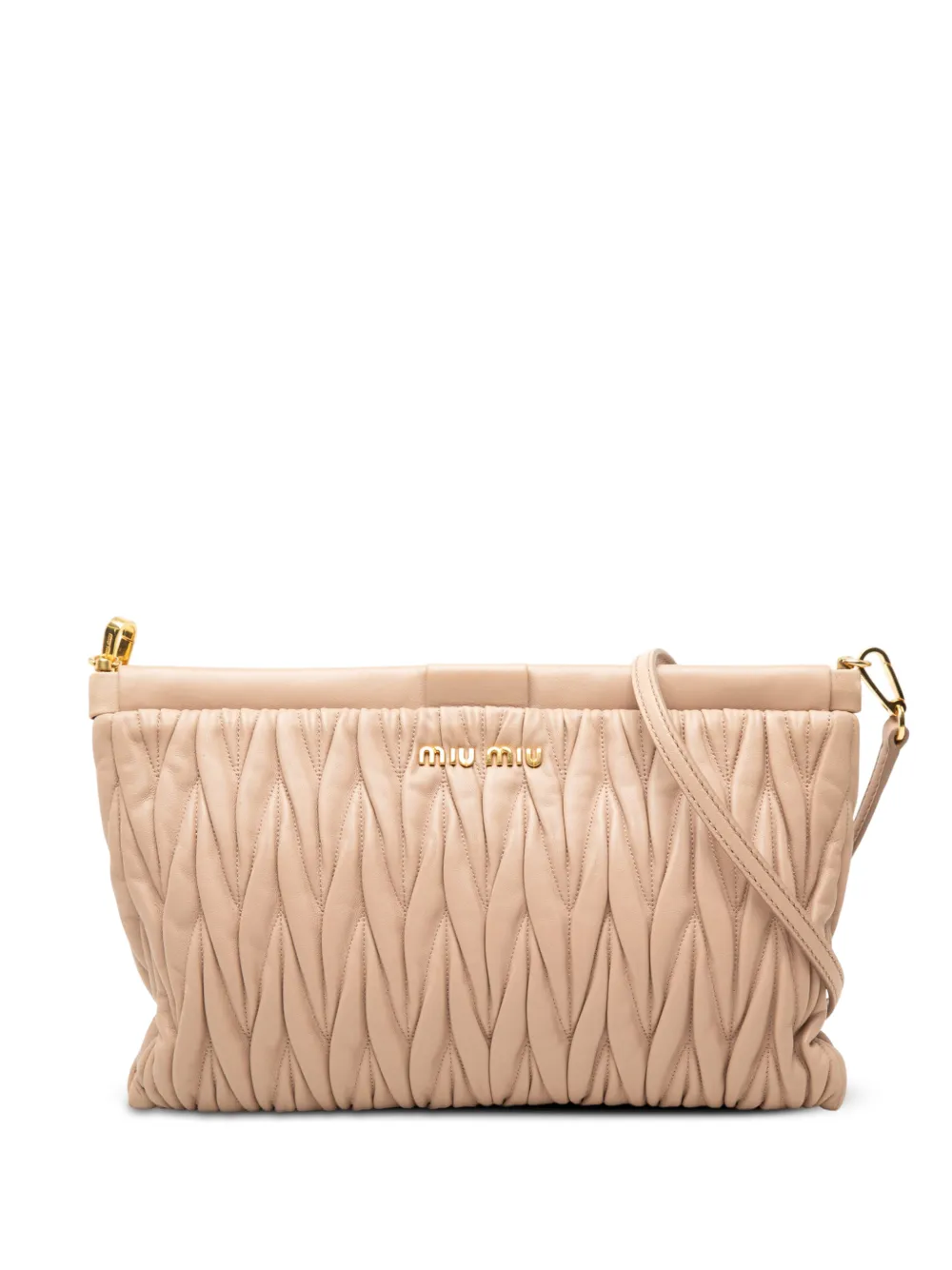 Miu Miu Pre-Owned pochette à bandoulière matelassée en cuir nappa à armature (2010-2026) - Marron Miu Miu Pre-Owned pochette à bandoulière matelassée en cuir nappa à armature (2010-2026) - Marron