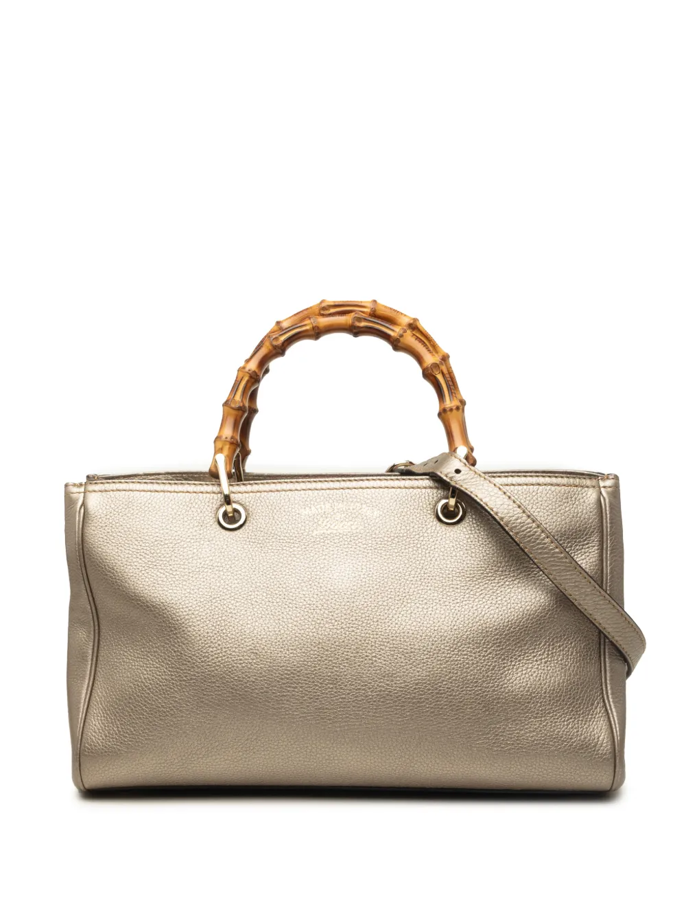 Gucci Pre-Owned 2016-2025 Medium Calfskin Bamboo Shopper satchel - Oro