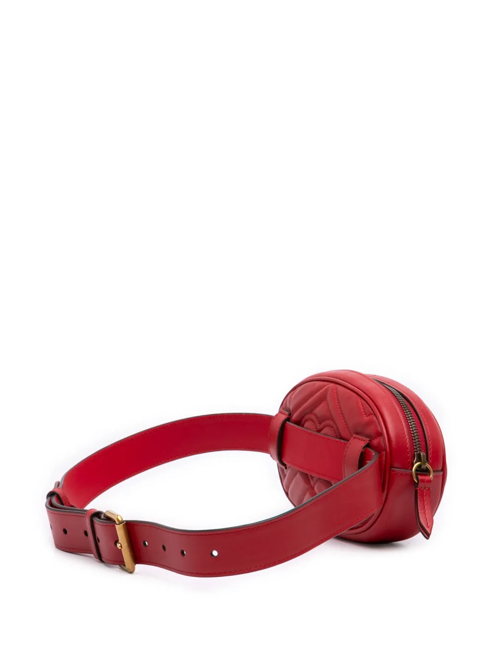 Gucci Pre-Owned 2016-2026 GG Marmont Matelasse kalfsleren heuptas Rood