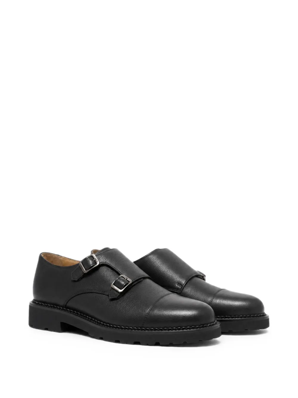 Scarosso Oswald grain-leather monk shoes Zwart