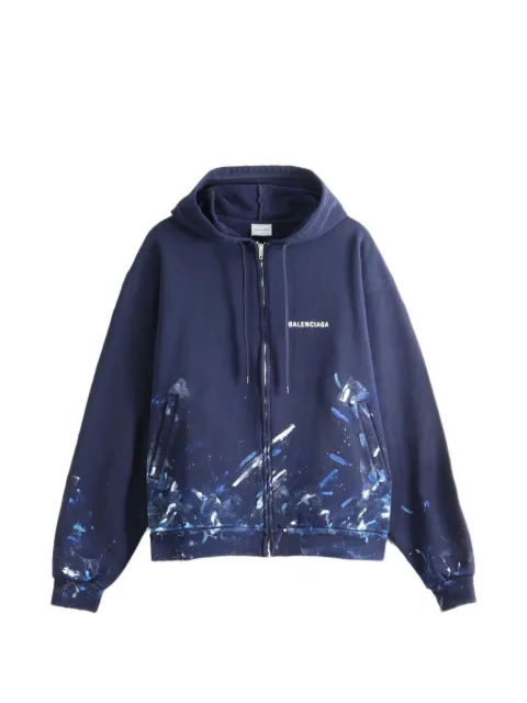 Balenciaga paint-splatter logo-print hoodie