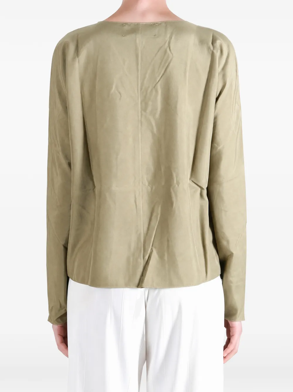 Cortana Causa button-down blouse met strik Groen