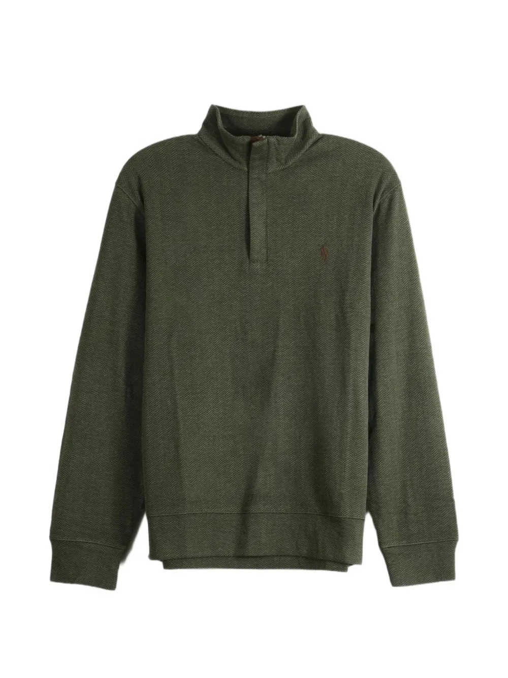Polo Ralph Lauren herringbone-patterned quarter-button sweater - Verde