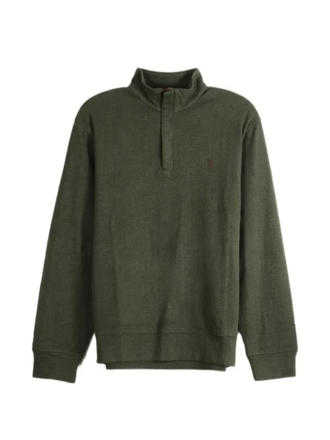 Polo Ralph Lauren herringbone-patterned quarter-button sweater
