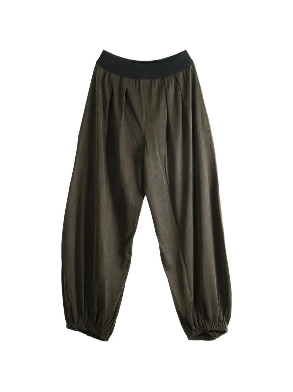 Cortana Espera Pleated Elasticated-cuff Trousers In Gray