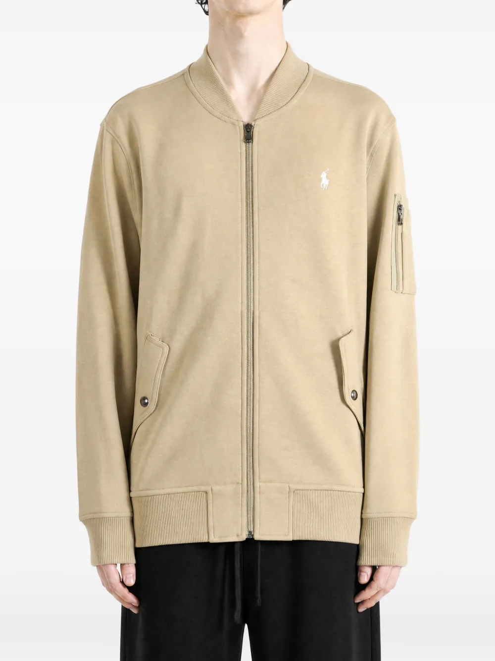 Polo Ralph Lauren Bomberjack met geborduurd logo Beige
