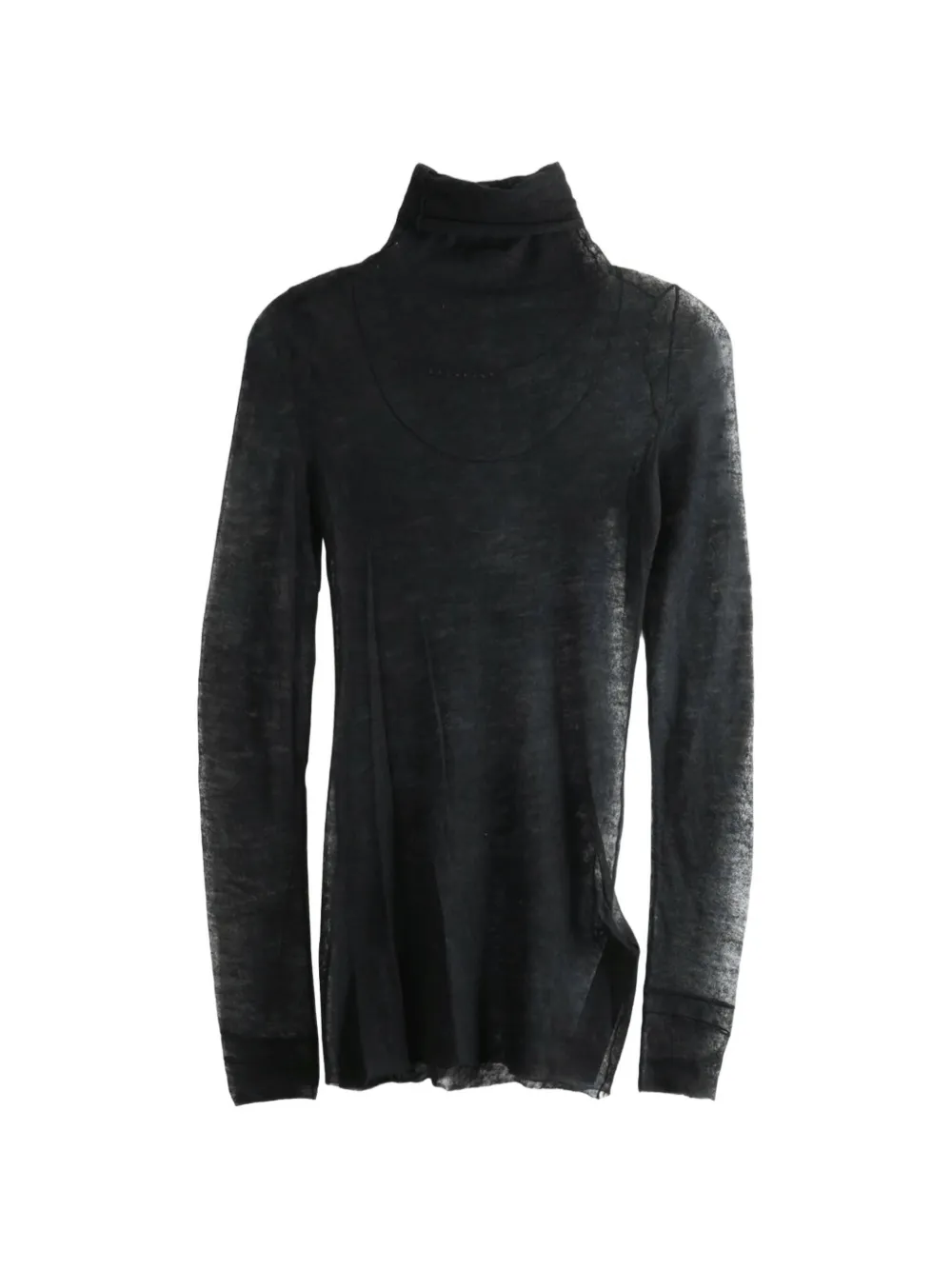 YEHUAFAN semi-sheer roll-neck top